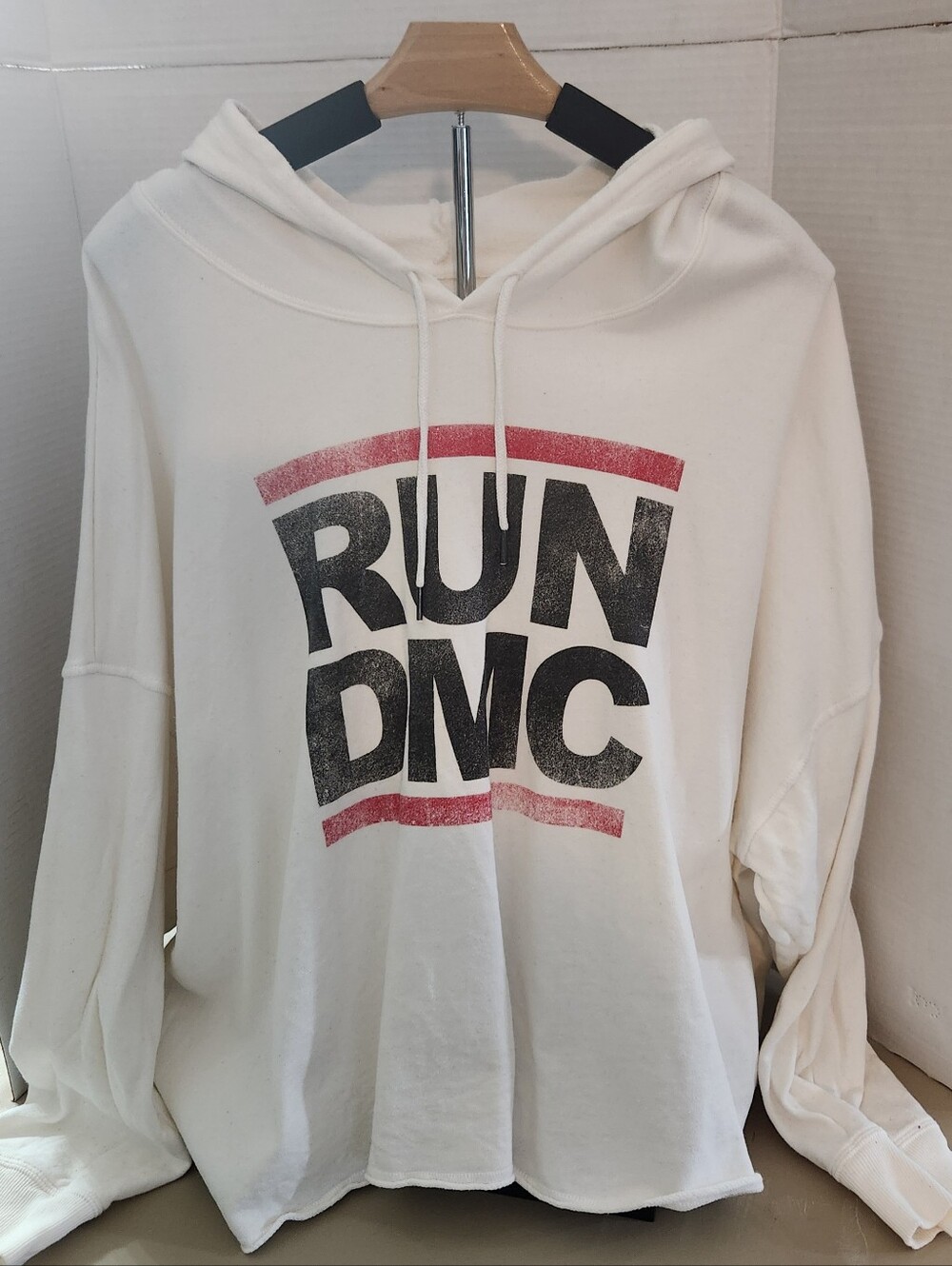 Torrid White Run DMC Pullover Crop Sweatshirt With Hood